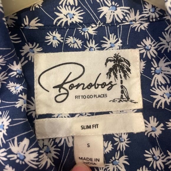 Small Blue Bonobos Floral Short Sleeved Button Up - Picture 3 of 3